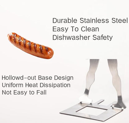 2 PCS Funny BBQ Stand Muscle Man Hot Dog Holder | Reusable Stainless Steel Hotdog and Sausage Stand | Portable Hot Dog Roaster | Barbecue Grill Accessories | Funny Birthday Gifts for Men