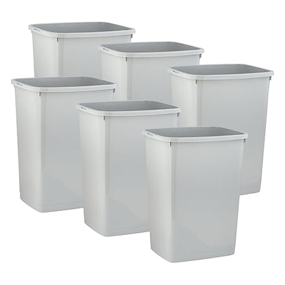 Superio Large Kitchen Trash Can 13 Gallon, 52 Qt Waste Bin for Kitchen, Garage, Indoor and Outdoor Trash Can (6, White Smoke)