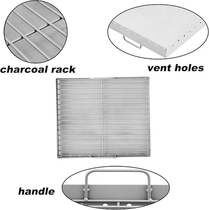 47183T-21 PS9900 Charcoal Tray Grill Replacement Parts for Smoke Hollow 47183T HC4518L PS9500 6500 6800 8500 Iron Charcoal Pan SH5000 SH7000 Charcoal Grill Charcoal Basket with Handle Grill Parts
