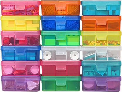 18 Pack Plastic Hobby Art Craft Organizer with Boxs | Transparent View,Stackable,Clear,Space-Saving,Durable,See Through,Plastic,,Dust Protection