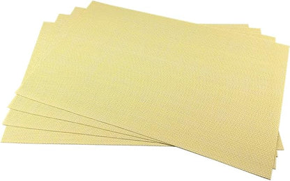 WAZAIGUR Placemats Easy to Clean Crisscross Woven Vinyl Place Mats Durable Non-Slip Heat Resistant Table Mats Placemats for Kitchen Table Set of 4,Yellow