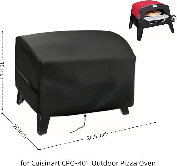 26 in Pizza Oven Cover for Cuisinart CPO-401 & CGG-403 3-in-1 Outdoor Oven | 26.5x20x19,Waterproof Dustproof Heavy Duty Oxford Fabric,CPO-401 13" Pizza Oven Acessories