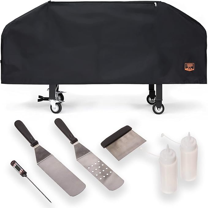 Yukon Glory™ Premium Heavy-Duty Griddle Cover for Blackstone 36 Inch Griddle and 6 Piece Griddle Tool Set, Complete Griddle Accessories Kit (Complete Griddle Accessories Kit)