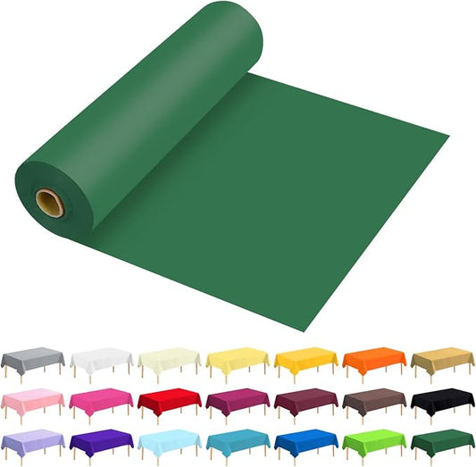 54 Inch X 100 Feet Plastic Table Cover Roll Premium Disposable Plastic Tablecloth for All Type/Shape Tables | Picnic, Party, Banquet, Birthdays, Weddings (Green, 54 Inch X 100 Feet)