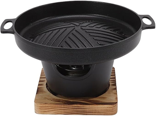 Mini BBQ Grill, Stick Proof Smokeless Portable Tabletop Barbecue Grill, Round Barbecue Stove for Home Barbecue or Outdoor Picnic Tailgate Camping (HN-BBQ18D)