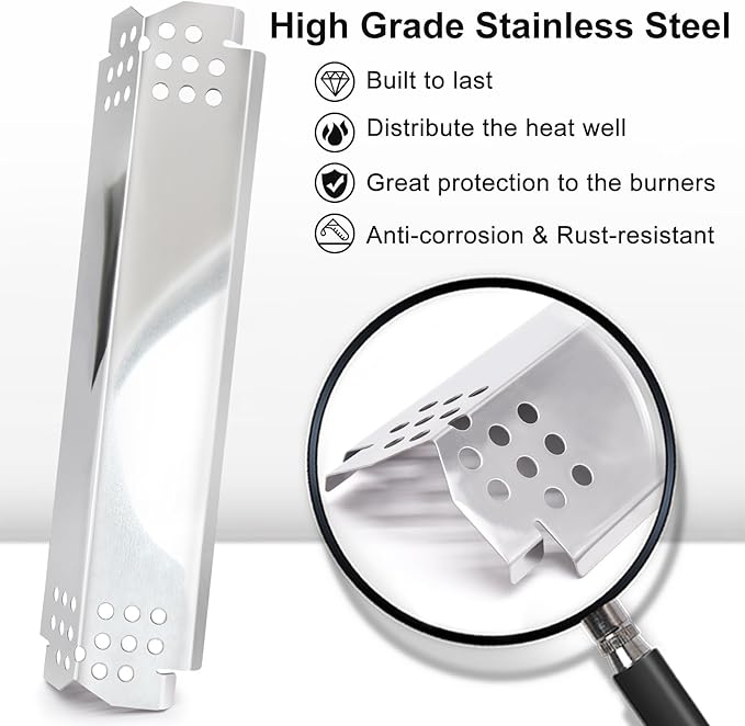 Criditpid Grill Heat Plate Replacement Parts for Home Depot Nexgrill 720-0925S 720-0864 720-0864M, Stainless Steel Grill Heat Tent, Flame Tamer for BBQ PRO 3 Burner 122.20148511, Members Mark 720-0839