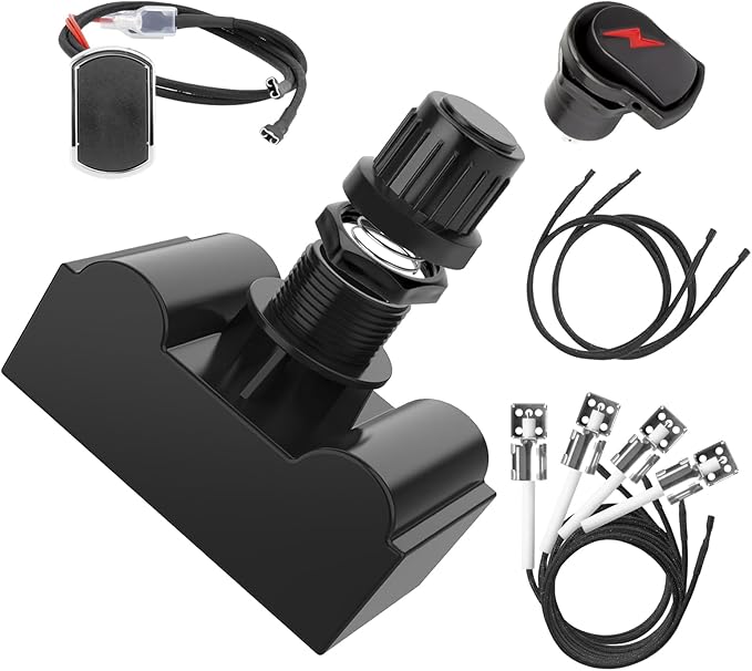 BQMAX 5 Outlets Ignition for Charbroil Grill Igniter Replacement, G511-0055-W1 Electronic Ignition Module and 2 Push Grill Igniters Button with Wires for Charbroil Surefire Ignition Systems