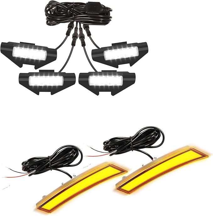 White Grill Lights and Smoked Fender Lights Bundles for Frontier 2022-2024