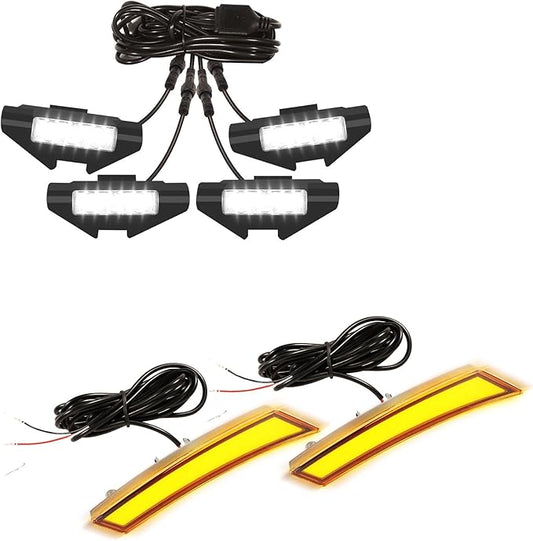 White Grill Lights and Smoked Fender Lights Bundles for Frontier 2022-2024