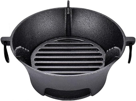 Cast Iron Charcoal Grill, Portable Korean Cooktop And Japanese Barbecue Grill For Camping, Heavy Duty BBQ Stove