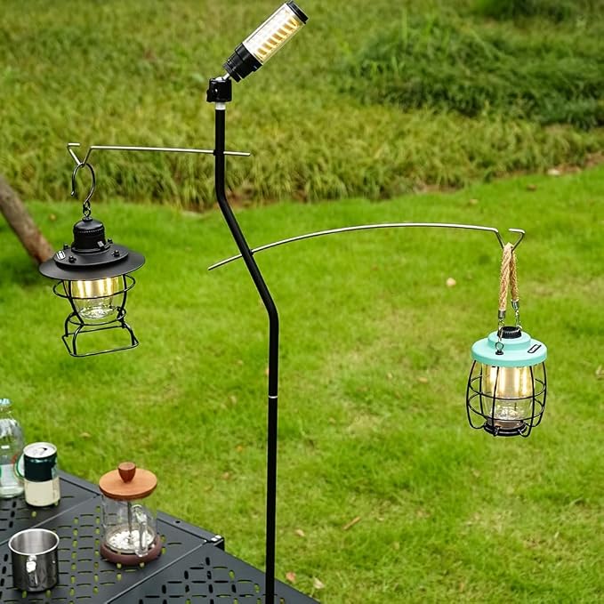 Portables Camping Light Poles Regulable Fishing Hanging Light Fixing Stand for Outdoor BBQ Fishing Trip