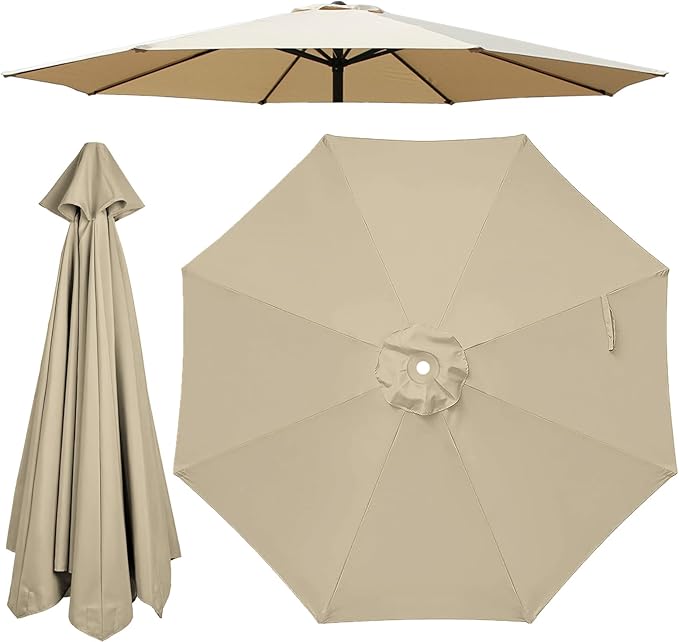 9ft Patio Umbrella Replacement Canopy,Outdoor Table Market Yard Umbrella Top Outdoor Umbrella Canopy with 8 Ribs