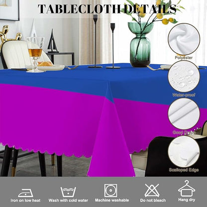 Swono Tablecloth 52"X70" Rainbow Flag, Gay and LGBT Rainbow Flag Rectangle Table Cover Anti-Oil Tablecloth for Dining Tables, Parties, Wedding and Banquet Decoration