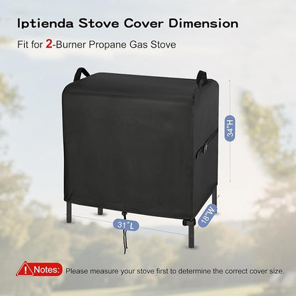 Stove Cover for VIVOHOME 2-Burner Propane Gas Stove-31x18x34in | 31inch Outdoor Stove Covers Waterproof Heavy Duty for 2 Burners Camping Stoves,Grill Cover