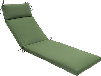QILLOWAY Outdoor Chaise Lounge Cushion,All Weather High-Density Foam Recliner Chairs Replacement Cushions,Dark Green