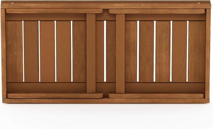 Furinno DALAM Patio Table, Folding Outdoor Side Table with Slatted Tabletop, Coffee Table, for Indoor, Balcony, Patio, Garden, Porch, Natural