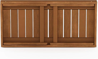 Furinno DALAM Patio Table, Folding Outdoor Side Table with Slatted Tabletop, Coffee Table, for Indoor, Balcony, Patio, Garden, Porch, Natural