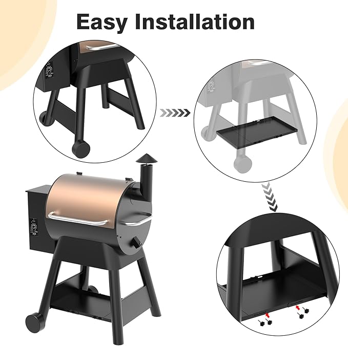 Universal 25.1"-28.3" Grill Storage Shelf for Traeger Pro 22 and 575 Series, Grill Accessories for Traeger Pellet Grill to Provide More Storage Space