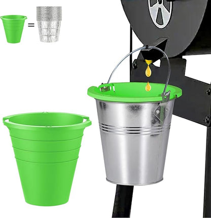 2pcs reuasble Silicone Grease Bucket Liners Compatible for Traeger/Pit Boss ect/Oklahoma Joe' /Green Mountain Grill Drip Tray Bucket Liner for pro Pellet Wood Smoker Grill Accessories（Green）