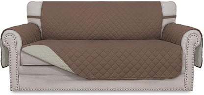 Easy-Going Sofa Slipcover Reversible Loveseat Sofa Cover Couch Cover for 2 Cushion Couch Furniture Protector with Elastic Straps for Pets Kids Dog Cat (Oversized Loveseat, Brown/Beige) | Oversized Loveseat Slipcover For Dogs, Water Resistant Mat, Livin...