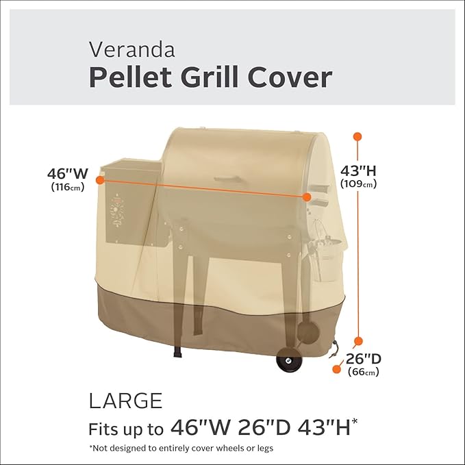 Classic Accessories Veranda Water-Resistant 46 Inch Pellet Grill Cover