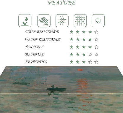 60x120 Inch Oil Painting Rectangle Tablecloth Monet Impression Sunrise Table Cloth Impressionist Art Washable Durable Table Cover for Dining Garden Atelier BBQ Home Decor