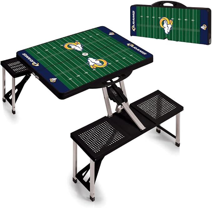 Picnic TIME NFL Football Field Folding Picnic Table, Camping Table, Outdoor Table with Umbrella Hole