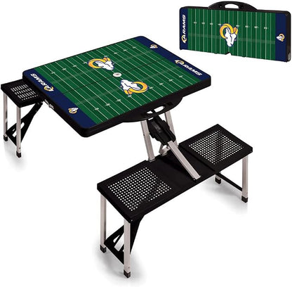 Picnic TIME NFL Football Field Folding Picnic Table, Camping Table, Outdoor Table with Umbrella Hole