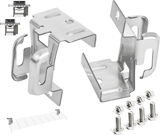 69284 GS4 Genesis 2 Warming Rack Brackets for Weber Grill Parts Replacement GS4 Genesis II/II LX 300/400 SER E310 S310 E315 E410 S435 E210 E610 Accessories for Weber Grill Rack Brackets Set 66046,2PCS