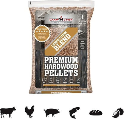 Camp Chef Competition Blend BBQ Pellets, Hardwood Pellets for Grill, Smoke, Bake, Roast, Braise and BBQ, 20 lb. Bag