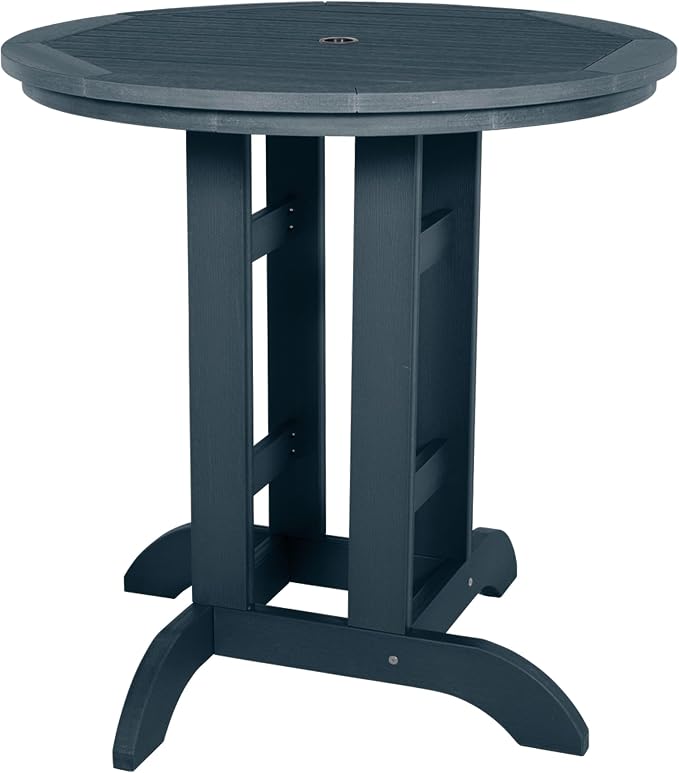 highwood AD-CNA36-FBE Hamilton 3 Piece Round Counter Height Dining Set, Federal Blue