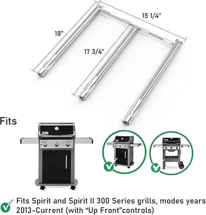 Spirit e310 7636 Flavorizer Bars & 69787 Grill Burner 7638 Grill Grate for Weber Spirit & GS4 Spirit II 300 Series E310 E320 E330 S310 S320 S330 68950 with Front Control, for Weber Grill Parts