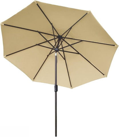 Eurmax USA 10-Year-Non-Fading 10FT Outdoor Patio Market Umbrella,UPF50+ UV Resistant Sun Shade,Heavy Duty Commercial Grade,Crank Lift&Tilt,Windproof Vented Top for Garden,Pool,Deck,Sand