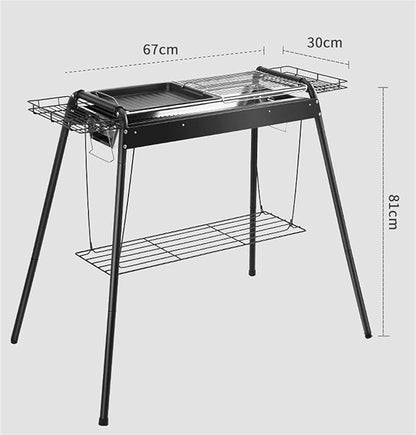Barbecue Charcoal Grill Outdoor Barbecue Grill Stainless Steel Folding Charcoal Grill Portable Grill for Camping Charcoal BBQ Grill