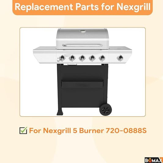 Grill Replacement Parts for Nexgrill 5 Burner 720-0888S, Grill Grate, Grill Burner and Heat Plates for Nexgrill Replacement Parts 5 Burner 720-0888S, Parts for Nexgrill 720-0888S Replacement Parts