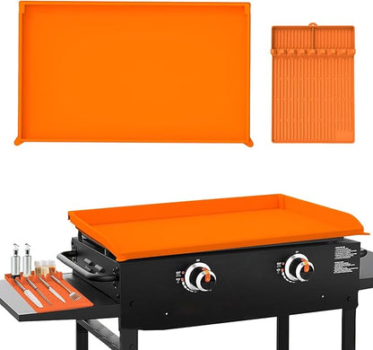 Garvee 36-Inch Heavy-Duty Silicone Grill Cover - Waterproof, Oil-Resistant, Dirt-Proof with 16-Inch Accessory Lid for Outdoor BBQ Protection