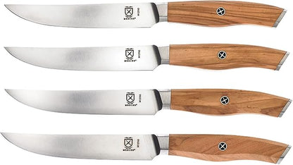 Mercer Culinary Olive Wood 4-Piece Steak Knife Set