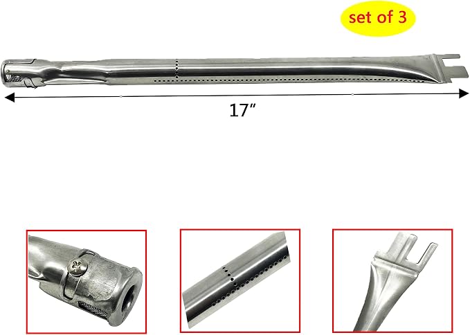 Parts Kit DG103 Replacement for Ducane Gas Barbecue Grill 30400040,3200,3400 Grill Burners & Heat Plates (Stainless Steel Burner + Stainless Steel Heat Plate)