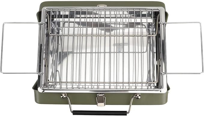 Alomejor Portable Charcoal BBQ Grill Folding Notebook Grill Wire Meshes Tools for Camping Outdoor Cooking Backyard Picnic