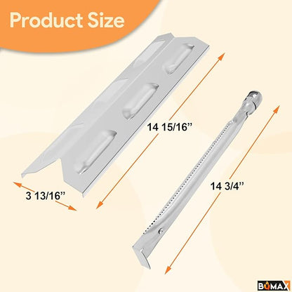 BQMAX Grill Parts for Kenmore 5 Burner Grill 146.23680310, 146.47469610, 146.30213510, 146.47468610, 640-05057375-7, Heat Plate & Burner Kit for Kenmore Grill Replacement Parts