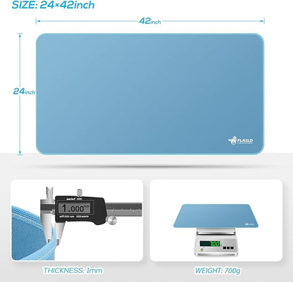 FLASLD Fire Pit Mat, 24 X 42 inches Fireproof Pad for Grill, Tent Stove,Fireplace Stove & Hearth, Prevent Your Deck Patio & Grass Lawn from Damaged by High Temperature, Sky Blue
