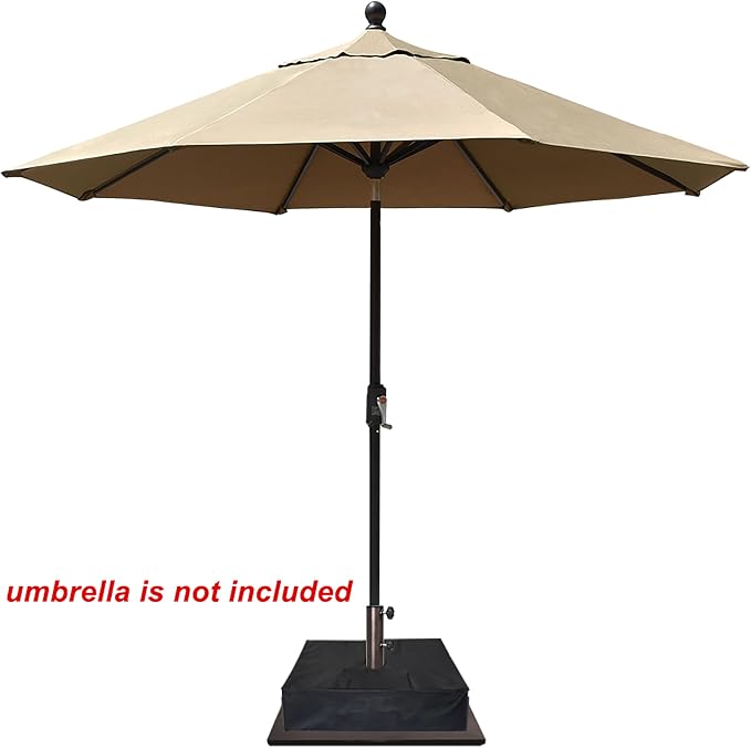 EliteShade USA Up to 160 lbs Heavy Duty Square Umbrella Base, Steel Plate Patio Umbrella Stand Holder for Outdoor Market Garden or Patio Table, Bonus 18.5" Weight Sandbag (Sand Not Included), Bronze