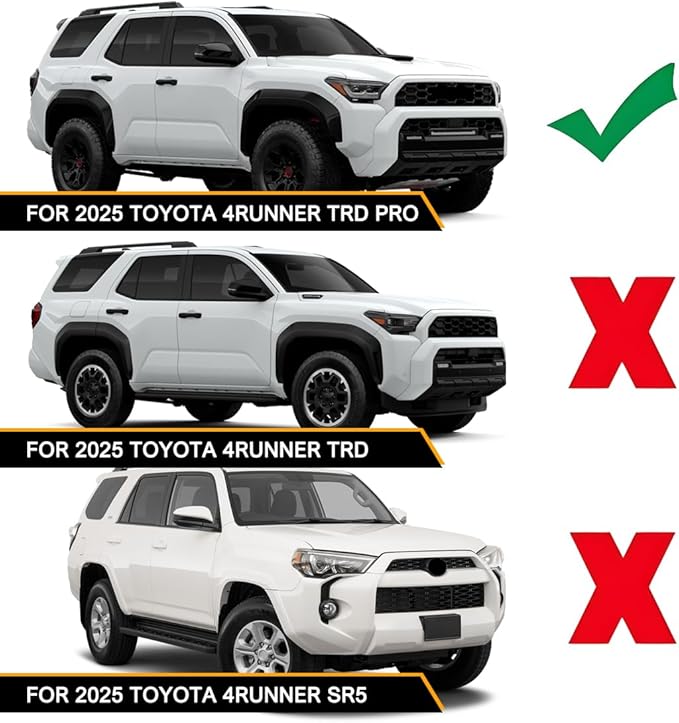 Amber LED Grille Lights for Toyota 4Runner TRD Pro/Trailhunter 2025 2026, 4Pcs Front Grill Light Kit with Wire Harness and Fuse