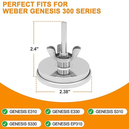 DcYourHome Grill Thermometer 67088 67731 for Weber GS4 Genesis ii & Genesis 300, Summit Series Grills, Temperature Gauge for Weber Genesis E-330 E-315 E/S-310 E/S-410, 2-3/8" Diameter, Center Mount