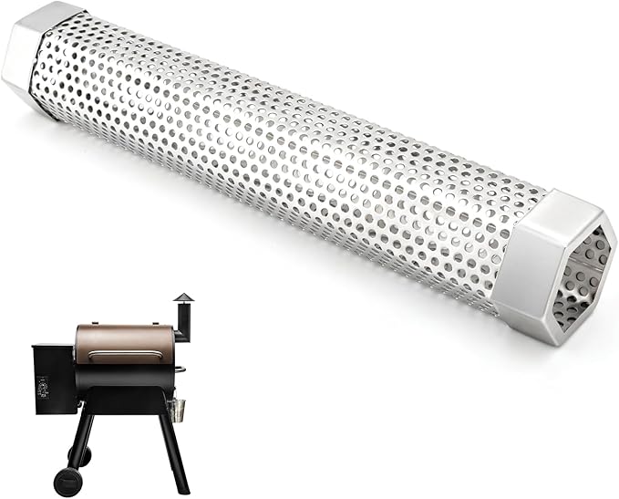 Smoke Tube Compatible with Traeger Grill, 12" Portable Pellet Smoker Tube, Made of Premium Stainless Steel, Hot or Cold Smoking Cheese Beef Nuts Fish, Suitable for Any Grills or Smokers