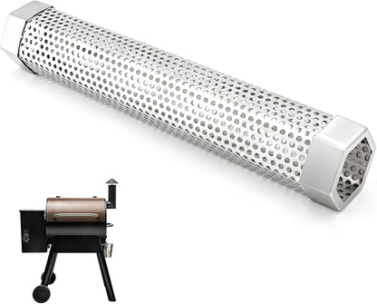 Smoke Tube Compatible with Traeger Grill, 12" Portable Pellet Smoker Tube, Made of Premium Stainless Steel, Hot or Cold Smoking Cheese Beef Nuts Fish, Suitable for Any Grills or Smokers