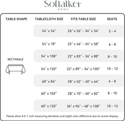Softalker Gingham Checkered Tablecloth Rectangle - Outdoor Waterproof Buffalo Plaid Table Cloth, Stain Resistant Washable Table Cover for Picnic, Camping - Black and White, 2 Pack - 60 x 102 Inch