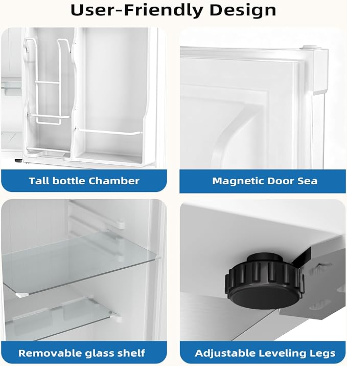 Antarctic Star 3.2 Cu.Ft. Compact Refrigerator,Single Door Mini Fridge with Adjustable Thermostat,Low noise for Apartment,Dorm,Office,WHITE
