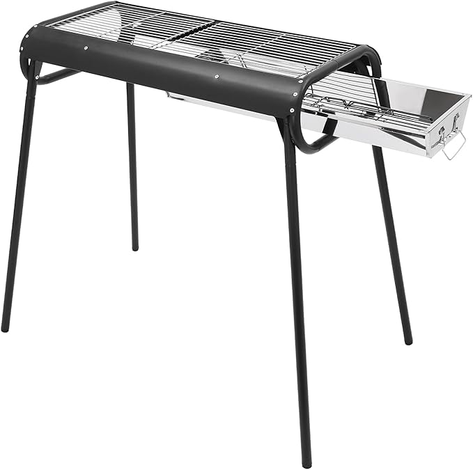 Portable Charcoal Grill, Chinese Portable BBQ Grill Outdoor Barbecue Grill with Removable Charcoal Tray, Grill Grids and Bag, for Camping Barbecue Kettle Travel Party Outdoor