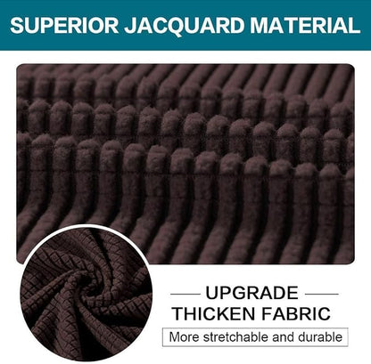 Turquoize 4 Piece Sofa Covers for 3 Cushion Couch Sofa Slipcover Soft Couch Cover for Dogs Washable Furniture Cover with 3 Individual Large Cushion Covers Feature Fabric (Large Sofa, Brown)
